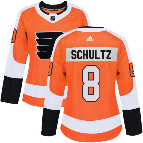 Adidas Philadelphia Flyers #8 Dave Schultz Orange Home Authentic Women Stitched NHL Jersey